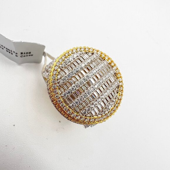 925 Sterling Sliver Moissanite Circle Elevated Ring, 5.457ctw VVS Stones with Ba - Picture 3 of 9